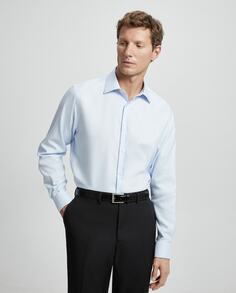 Мужская классическая рубашка классического кроя без утюга Emidio Tucci, светло-синий