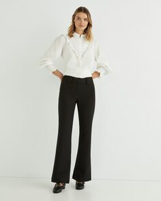 Женские однотонные расклешенные брюки с завышенной талией Yas, черный Y.A.S