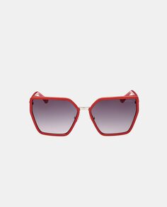 Красные женские солнцезащитные очки с геометрическим рисунком Guess, красный
