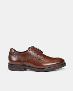 Мужские кожаные туфли на шнуровке с гладким верхом Fluchos, светло-коричневый