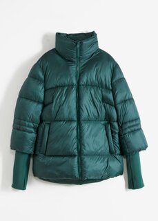 Стеганая куртка с трикотажными рукавами Bpc Selection, зеленый