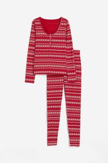 Пижама H&amp;M Ribbed Cotton, красный H&M
