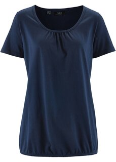 Хлопковая рубашка с короткими рукавами Bpc Bonprix Collection, синий