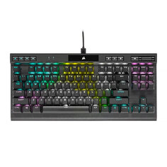 Игровая клавиатура Corsair K70 RGB TKL, проводная, механическая, Cherry MX speed silver, английская клавиатура, чёрный