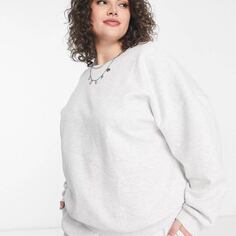 Свитшот Asos Design Curve Oversized, светло-серый