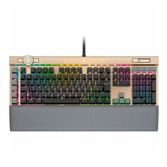 Игровая клавиатура Corsair K100 RGB, проводная, механическая, Corsair OPX, английская раскладка, золотой
