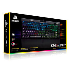 Игровая клавиатура Corsair K70 RGB MK.2, проводная, механическая, CHERRY MX Speed silver, чёрный