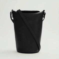 Мини-сумка через плечо Massimo Dutti Vertical Nappa Leather, черный