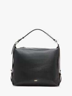 Кожаная сумка-хобо DKNY Village, черная