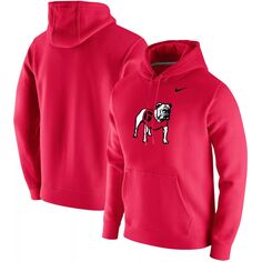Мужской красный пуловер с капюшоном и логотипом Georgia Bulldogs Vintage School Nike