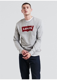 Серая мужская толстовка с круглым вырезом Levis