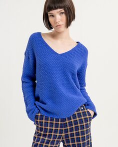 Женский свитер с V-образным вырезом Surkana, синий
