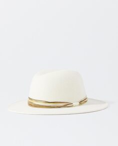 Однотонная женская шапка с декоративной лентой Parfois, белый
