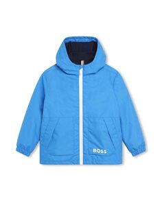 Ветровка для мальчика с капюшоном и застежкой-молнией BOSS Kidswear, синий