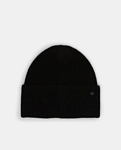 Черная вязаная шапка в рубчик Esprit, черный