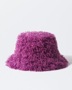 Женская шапка-ведро с однотонным мехом Parfois, розовый