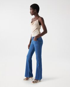 Женские джинсы-клеш Wonder с низкой посадкой и пуш-апом Salsa Jeans, синий