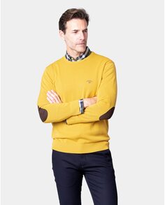 Мужской желтый свитер с круглым вырезом Spagnolo, желтый