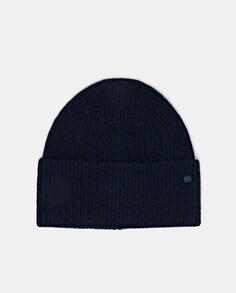 Темно-синяя вязаная шапка в рубчик Esprit, темно-синий