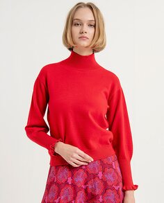 Однотонный женский свитер с высоким воротником Surkana, красный
