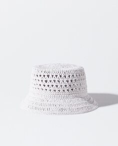 Женская шапка с плетением-вырубкой белого цвета Parfois, белый