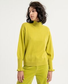 Однотонный женский свитер с высоким воротником Surkana, зеленый