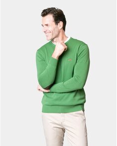Мужской зеленый свитер с круглым вырезом Spagnolo, зеленый