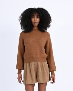 Женский свитер смесовой вязки с длинными рукавами Molly Bracken, коричневый