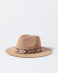 Однотонная женская шапка с декоративной лентой Parfois, коричневый