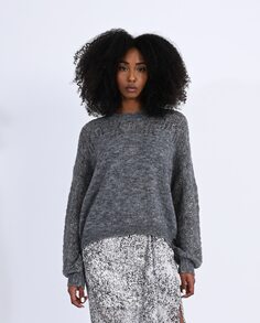 Женский свитер смесовой вязки с длинными рукавами Molly Bracken, серый