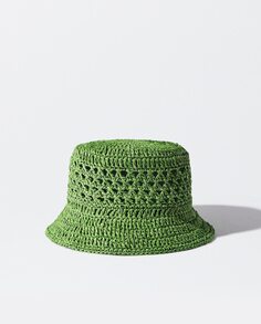 Женская шапка с плетением-вырубкой зеленого цвета Parfois, зеленый