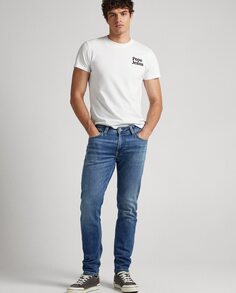 Узкие мужские джинсы Hatch темно-синего цвета Pepe Jeans, синий