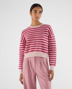 Женский короткий свитер структурной вязки Compañía Fantástica, розовый Compania Fantastica