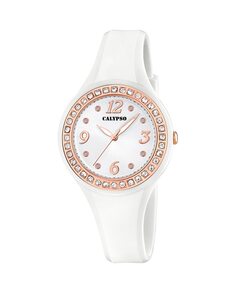 K5567/B Модные женские часы из каучука белого цвета Calypso, белый