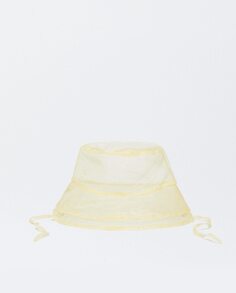 Прозрачная женская шапка с регулируемыми завязками желтого цвета Parfois, желтый