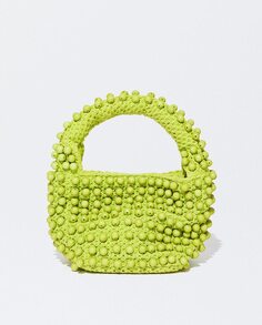 Зеленая открытая сумка-ведро с бисером Parfois, зеленый