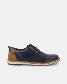 Berna мужские кожаные туфли на шнуровке с гладким верхом Pikolinos, темно-синий