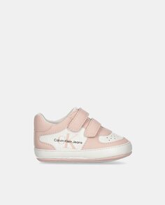Низкие кроссовки для маленьких девочек в форме корзины с двойной застежкой на липучку Calvin Klein, розовый