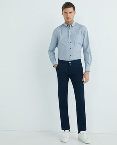 Однотонные базовые мужские брюки-чиносы Pierre Cardin, темно-синий