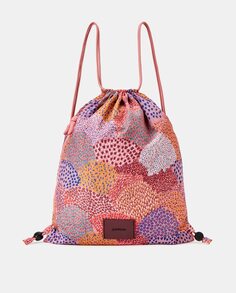 Разноцветный двусторонний рюкзак с цветочным принтом Jo &amp; Mr. Joe, красный