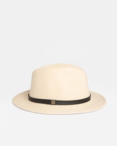 Кремовая фетровая шляпа с кожаным ремешком Aranda, кремовый