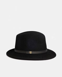 Черная фетровая шляпа с кожаным ремешком Aranda, черный