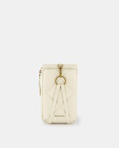 Стеганая сумка для мобильного телефона кремового цвета с портмоне для монет Tintoretto, кремовый