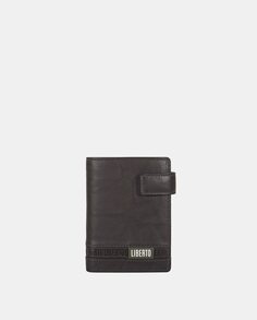 Коричневый кожаный вертикальный кошелек с монетницей Liberto, коричневый