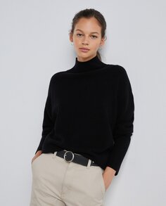 Женский свободный свитер-водолазка Easy Wear, черный