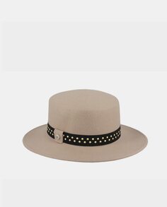 Бежевая шерстяная шляпа с короткими полями M by Flechet, бежевый