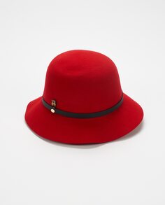 Красная шерстяная шляпа-колокольчик с лентой Aranda, красный
