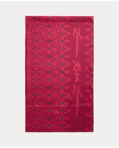Шелковый шарф фуксии с соответствующим принтом Lauren Ralph Lauren, фуксия