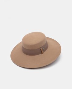 Широкополая фетровая шляпа натурального цвета Aranda