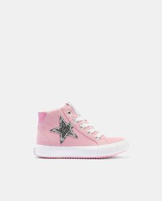 Высокие кроссовки для девочек в форме шлема с блестящей звездой и застежкой-молнией Conguitos, розовый